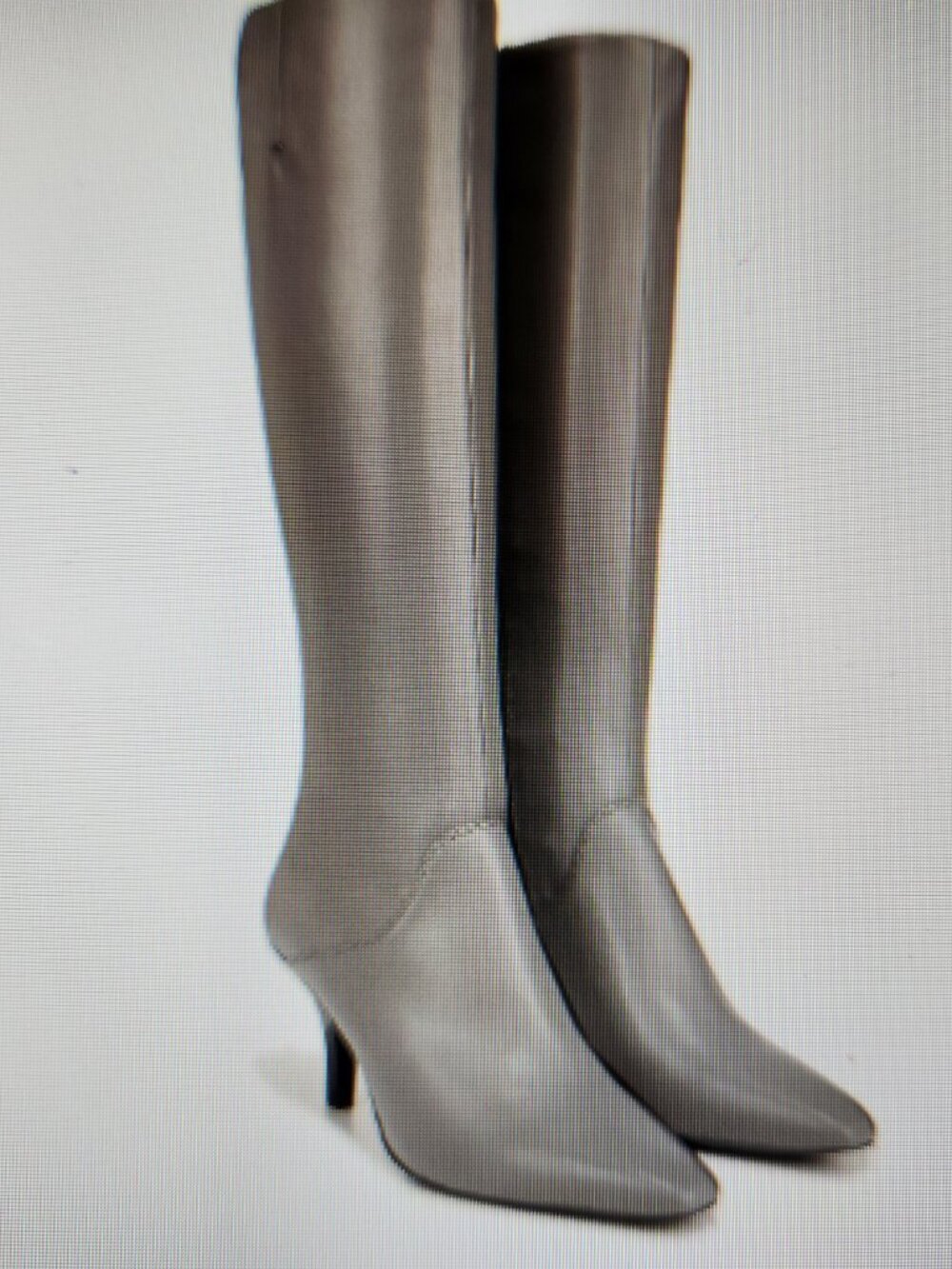 Franco Sarto Grey "Lyla" Heeled Boots. NWT. Size 9 Wide Calf